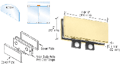 CRL Satin Brass Transom Mounted Connector with Two Reversible Door Stops