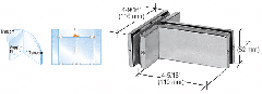 CRL Brushed Stainless Transom Mounted Patch Connector with Support Fin Bracket