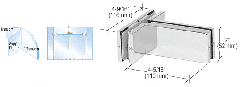 CRL Polished Stainless Transom Mounted Patch Connector with Support Fin Bracket