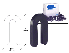 CRL Black 1/4" x 2" Plastic Horseshoe Shims