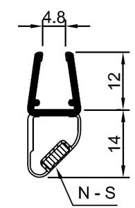 CRL 45 Degree LH Magnetic Profile for Glass-to-Glass fits 1/4" and 5/16" Glass