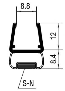 CRL 90 Degree Magnetic Profile for Glass-to-Glass fits 3/8" to 1/2" Glass