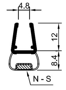 CRL 180 Degree Magnetic Profile for Glass-to-Glass fits 1/4" and 5/16" Glass