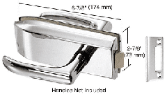 CRL Brushed Stainless Glass Mounted Passage Latch