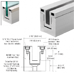 CRL-Blumcraft® Mill Clear Anodized RG500 Series Two Piece Base Shoe