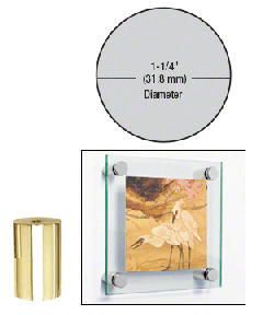 CRL Brass 1-1/4" Diameter by 2" Standoff Base