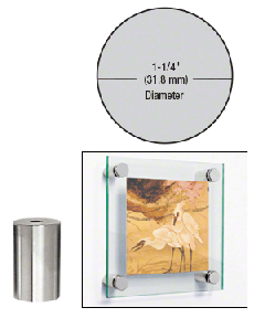 CRL Chrome 1-1/4" Diameter by 2" Standoff Base