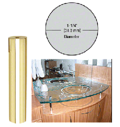 CRL Brass 1-1/4" Diameter by 6" Standoff Base