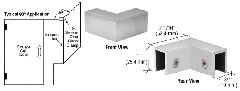 CRL Satin Chrome 90 Degree "Sleeve Over" Glass Clamp