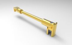 CRL round support bar set, Ø 12 MM, 1200 MM, glass-wall mount, 8 -10 mm, Satin Brass