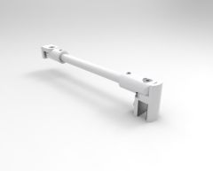 CRL round support bar set, Ø 12 MM, 1200 MM, glass-wall mount, 8 -10 mm, matte white