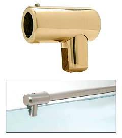 CRL Polished Brass Support Bar U-Bracket for 3/8" and 1/2" Glass