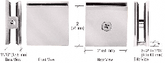 CRL Satin Nickel Square Style Hole-in-Glass Fixed Panel U-Clamp