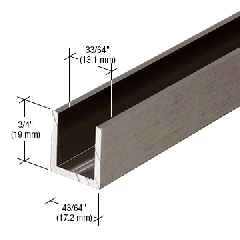 CRL Antique Brushed Nickel 1/2" Fixed Panel Shower Door Deep U-Channel - 95"