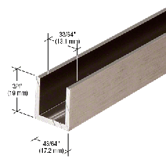 CRL Brushed Nickel 1/2" Fixed Panel Shower Door Deep U-Channel - 144"