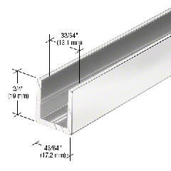 CRL Polished Stainless 1/2" Fixed Panel Shower Door Deep U-Channel - 95"