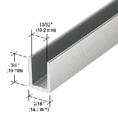 CRL Brushed Stainless 3/8" Fixed Panel Shower Door Deep U-Channel - 95"