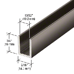 CRL Brushed Gun Metal Deep U-Channel for 10 mm, 2,41 m