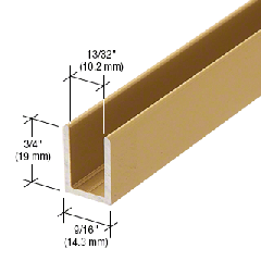 CRL Satin Brass 3/8" Fixed Panel Shower Door Deep U-Channel - 95"