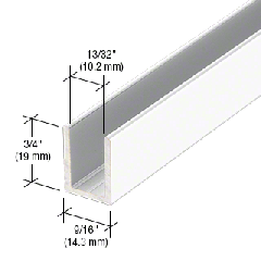 CRL White 3/8" Fixed Panel Shower Door Deep U-Channel - 95"