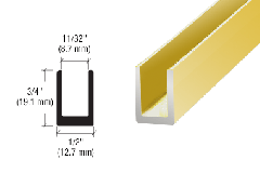 CRL Satin Brass 5/16" Single Aluminum U-Channel