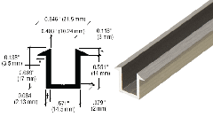 CRL 98" Brushed Nickel U-Channel for 3/8" Glass Recess