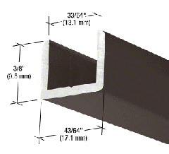 CRL Oil Rubbed Bronze Frameless Shower Door Aluminum Regular U-Channel for 1/2" Thick Glass