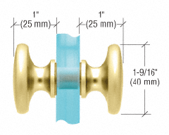 CRL Satin Brass Traditional Style Back-to-Back Shower Door Knobs