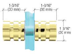 CRL Polished Brass Contemporary Style Back-to-Back Shower Door Knobs