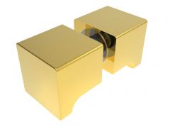 CRL SQUARE PREMIUM Polished Brass Back-to-Back Square Finger Pull Knob