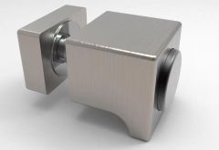 CRL SQUARE PREMIUM Brushed Nickel Single Sided Square Finger Pull Knob with bumpers