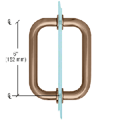 CRL Brushed Bronze 6" Tubular Back-to-Back 3/4" Diameter Shower Door Pull Handles