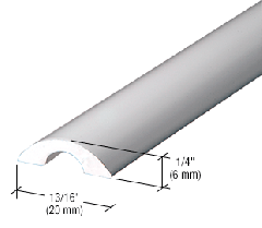 CRL Brite Anodized Frameless Shower Door Half-Round Threshold