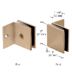 CRL Brushed Bronze Fixed Panel Square Clamp With Small Leg