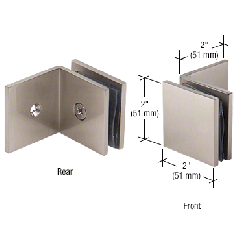 CRL Brushed Nickel Fixed Panel Square Clamp With Large Leg