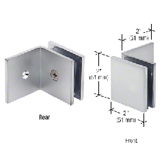 CRL Satin Chrome Fixed Panel Square Clamp With Large Leg