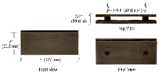 CRL Brushed Bronze Square 180 Degree Glass-to-Glass Clamp