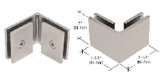 CRL Brushed Nickel Square 90 Degree Glass-to-Glass Clamp