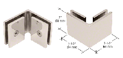 CRL Polished Nickel Square 90 Degree Glass-to-Glass Clamp