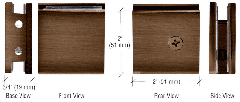 CRL Glashalter, quadratische Klemme 180° für 8 – 12 mm Glas, Bronze Antik