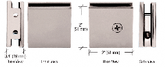 CRL Glashalter, quadratische Klemme 180° für 8 – 12 mm Glas, Nickel Gebürstet