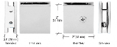 CRL Chrome Square Style Notch-in-Glass Fixed Panel U-Clamp