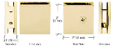 CRL Satin Brass Square Style Notch-in-Glass Fixed Panel U-Clamp