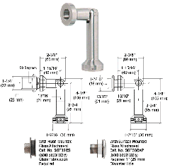 CRL Brushed Stainless Single Pivot Glass-to-Wall/Floor Swivel Fitting