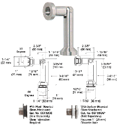 CRL Brushed Stainless Single Pivot Glass-to-Glass Swivel Fitting