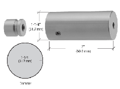 CRL 316 Brushed Stainless 1-1/4" Diameter 2" Stud Mounted Standoff Base