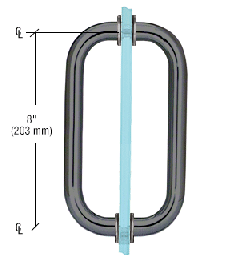 CRL Gun Metal 8" Back-to-Back Solid Brass 3/4" Diameter Pull Handles with Metal Washers