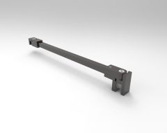 CRL square support bar set, 12 x 12 MM, 1200 MM, glass-wall mount, 8 - 10 mm, polished gun metal