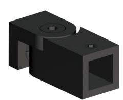 CRL Matte Black Adjustable Wall Mount Bracket for Square Bar 12 x 12 mm