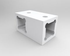 CRL Matte White 'T' Junction Bracket for Square Bar